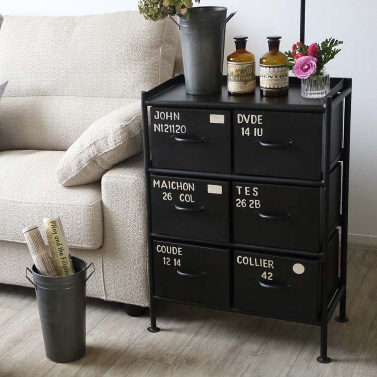 楽天市場】【レビュー特典付き】チェスト 3段 アイアン 完成品 収納