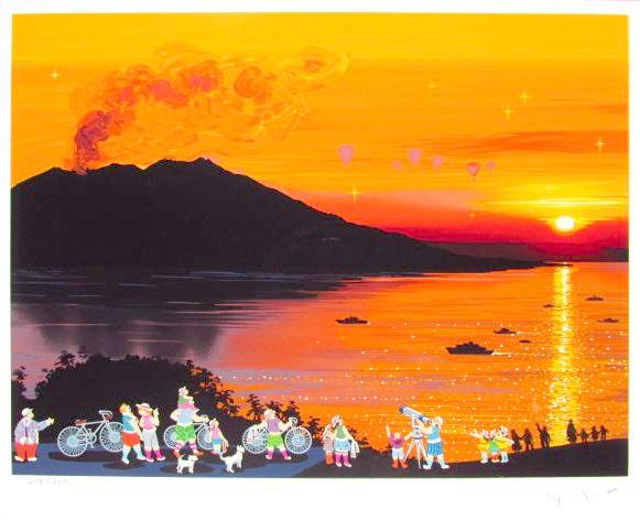 楽天市場】ヒロヤマガタ シルクスクリーン 1999 水前寺公園 日本の