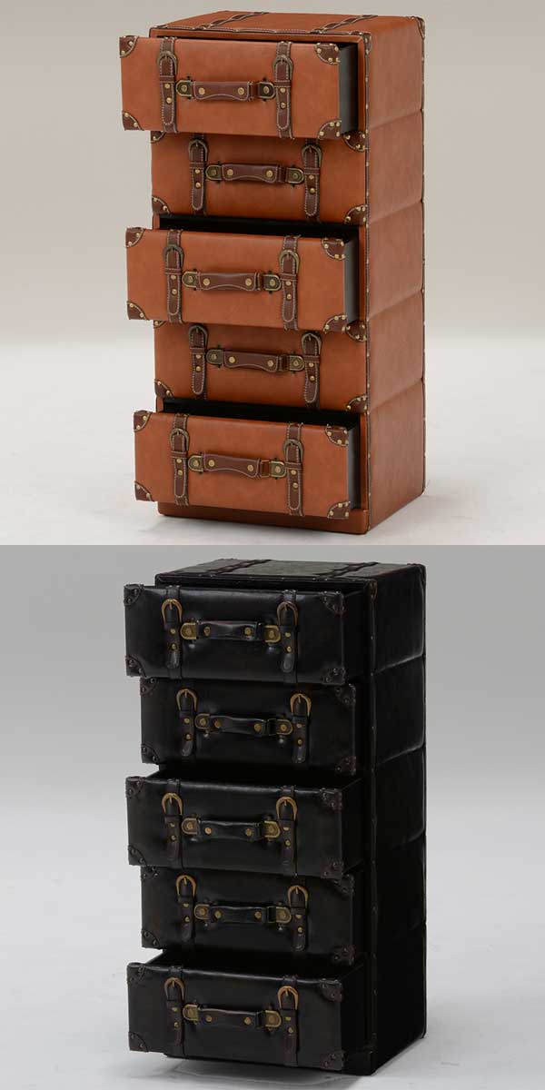 楽天市場】アンティーク風 チェスト 5段 トランク トランクケース