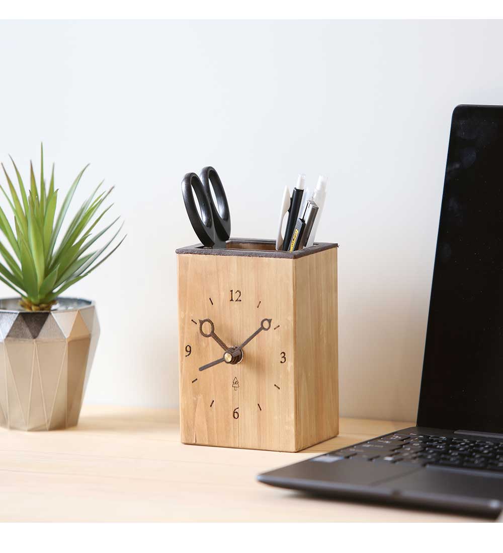 楽天市場】A+ (アクセントプラス) ペン立てクロック 北欧風 置き時計