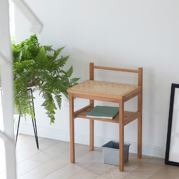 楽天市場】サイドテーブル ラタン テーブル 花台 飾り棚 木製