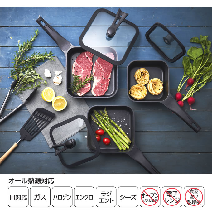 楽天市場】スマートフライパン sutto 四角いフライパン 20×6cm