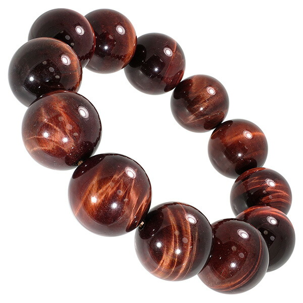 18mm 18cm 3A レッドタイガーアイ ブレスレット メンズMサイズ|大人の