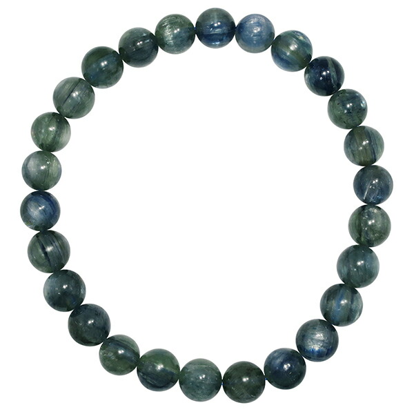 グリーンブルー カイヤナイト ブレスレット 7mm 17.5cm カヤナイト M L