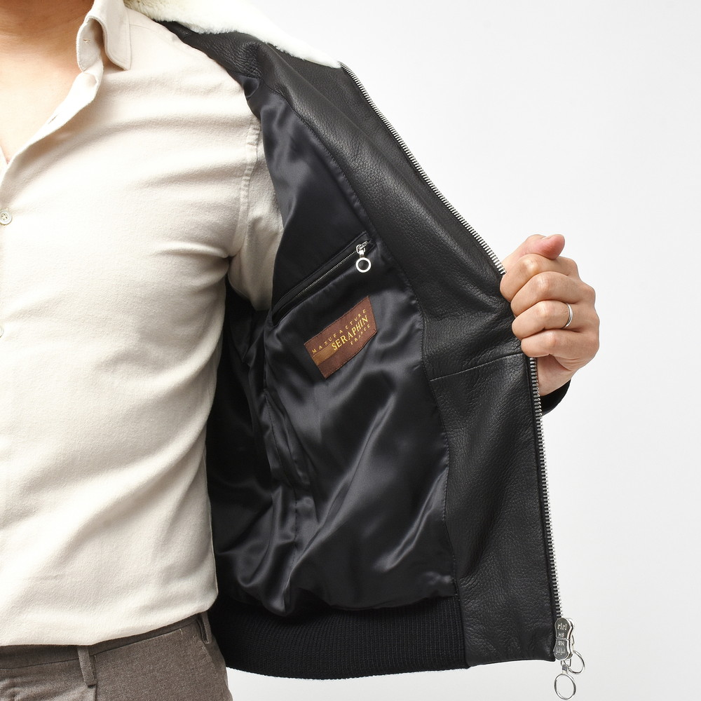 SERAPHIN（セラファン）ディアスキンスタンドカラーダブルジップパ