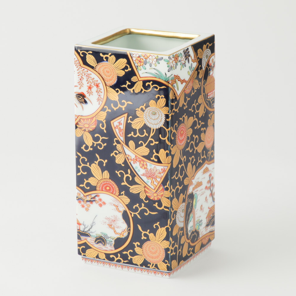 楽天市場】賞美堂 角花瓶 琳派 古伊万里 S3765 有田焼 フラワーベース