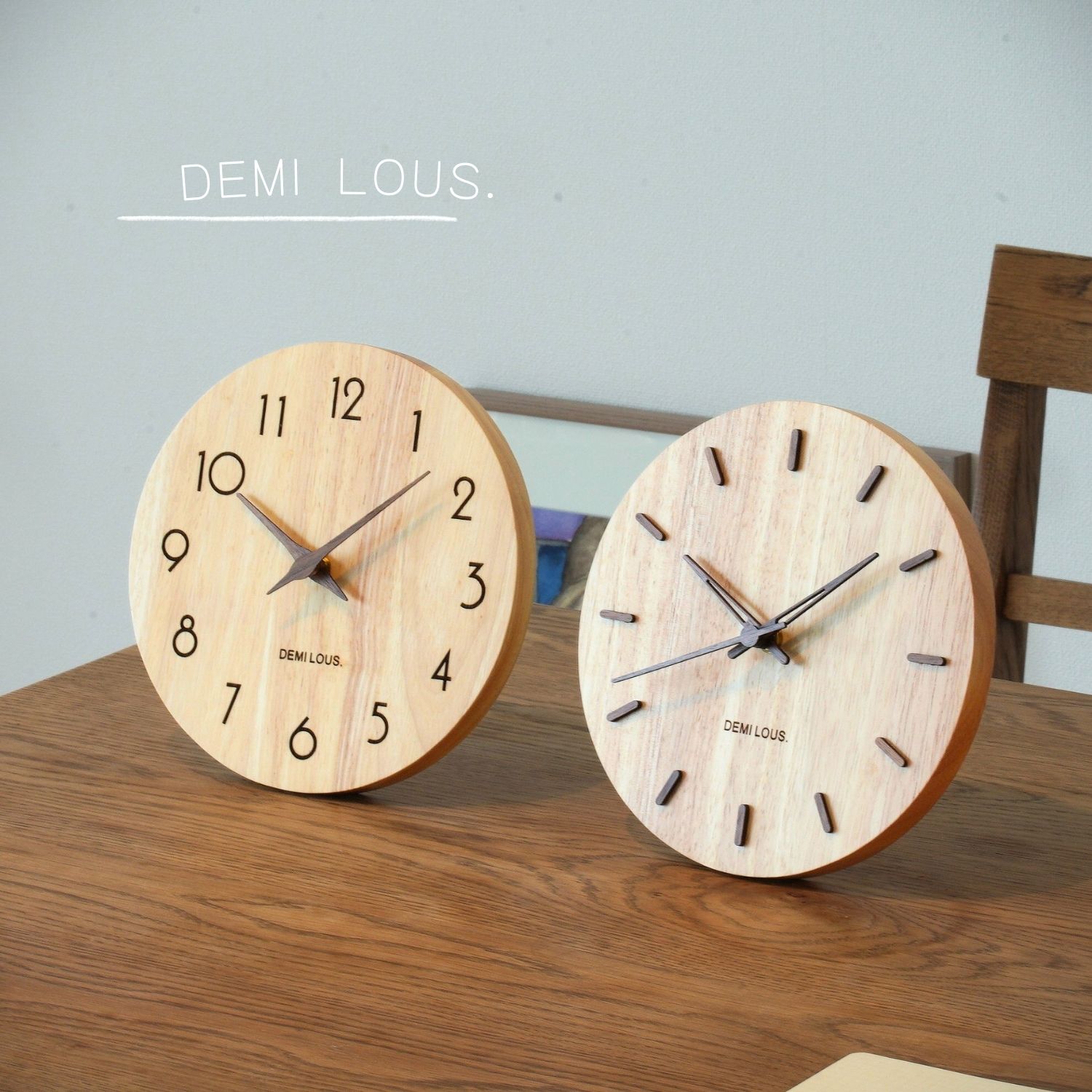 楽天市場】DEMI LOUS.掛け時計 おしゃれ 置き時計 木製 22cm 置き掛け