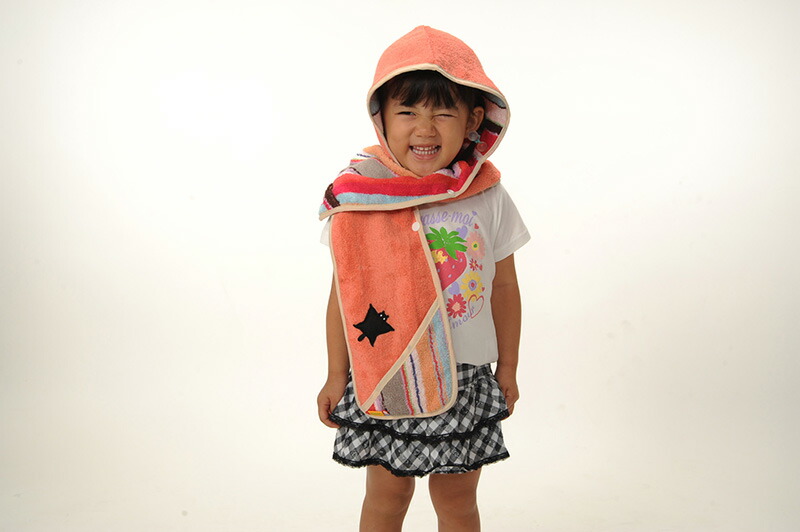 MULTI-STRIPES | MOMONGA | キッズ | フード付きタオル | 今治タオル