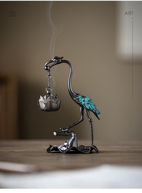 楽天市場】香炉 鶴 ミニ 陶器製 室内用 家庭用 渦巻き型線香用 香立て