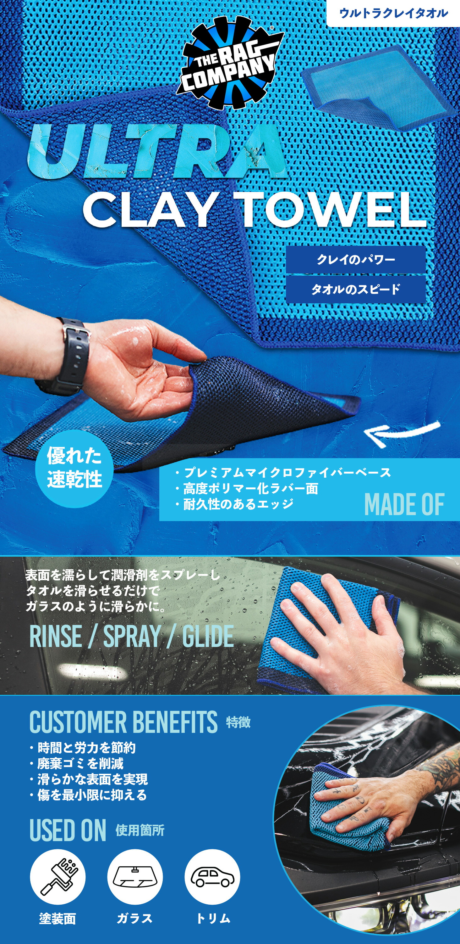 TRC ウルトラクレイタオル CLAY-TOWEL The Rag Company ザ ラグ