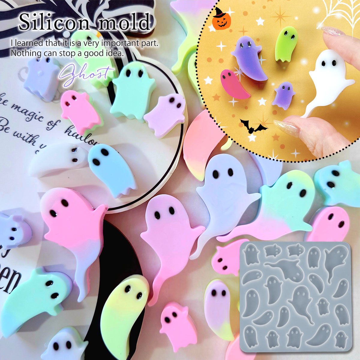 ハロウィン おばけがいっぱい♪シリコンモールド ｰ* オマケがたくさん