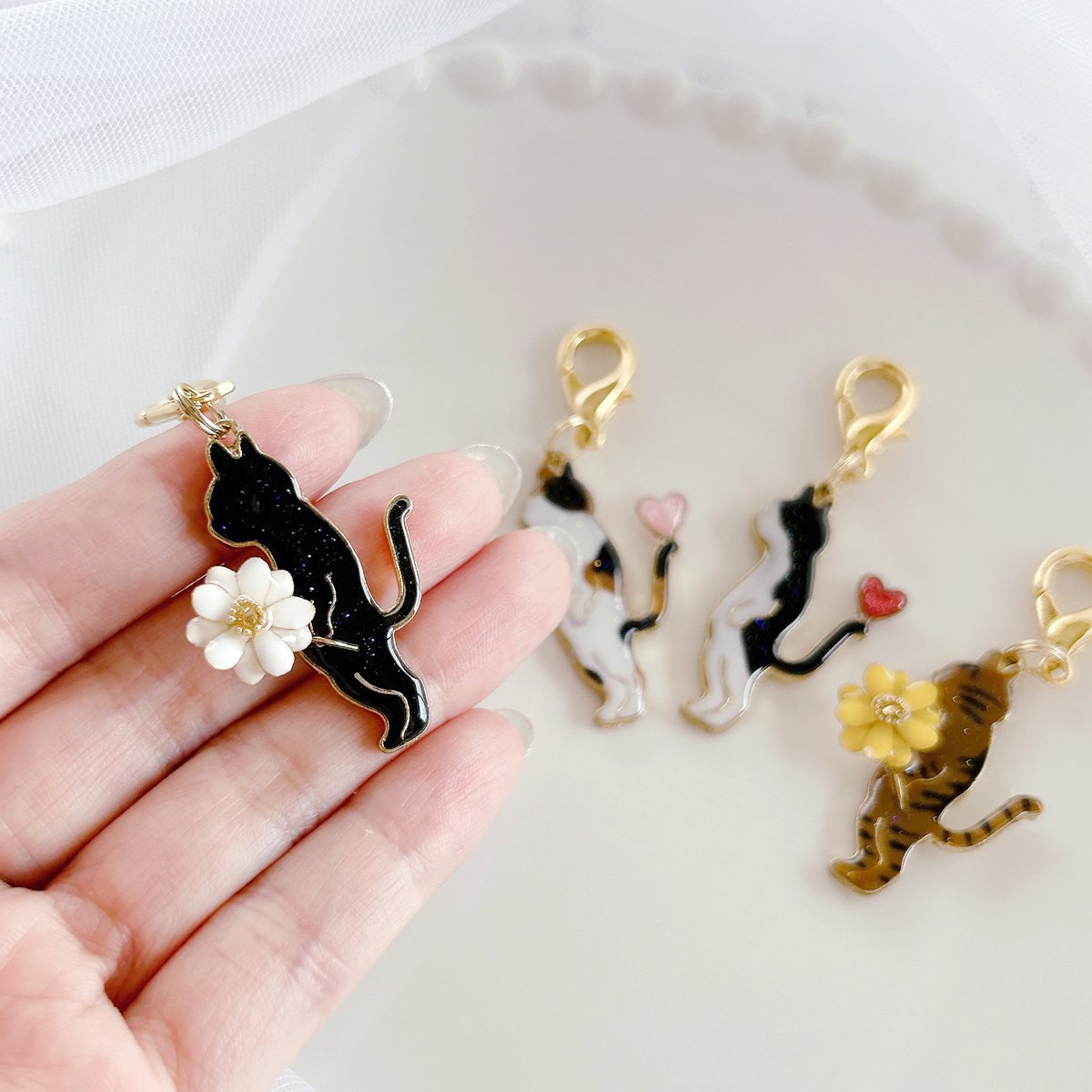 猫のチャーム デコ土台 - 手作り雑貨屋 * 雑貨好きによる雑貨好きの