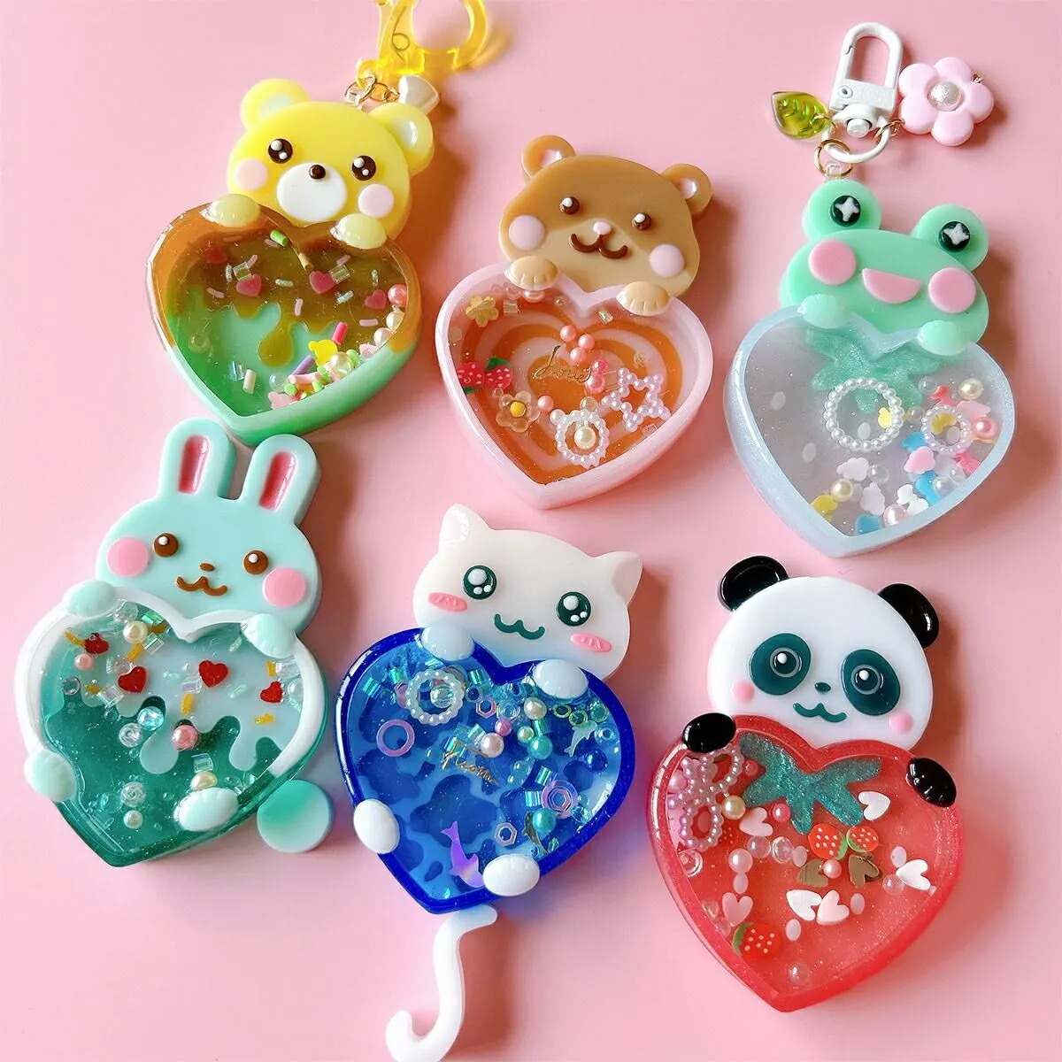 10個セット 顔出しアニマルとハートのカシャカシャ 10個セットｰ