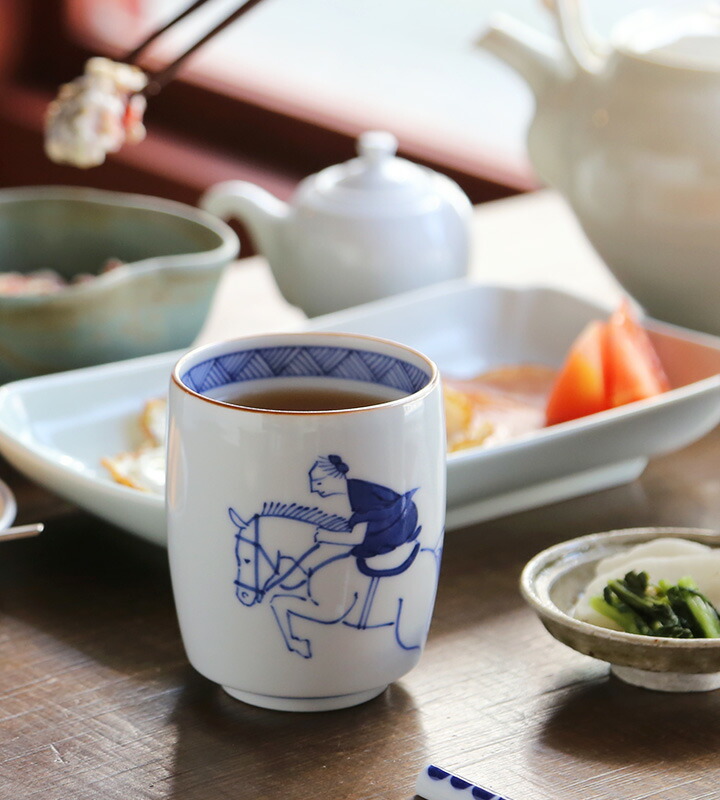 楽天市場】上出長右衛門窯 湯呑 笛吹 馬術 九谷焼 干支 午年 馬 正月