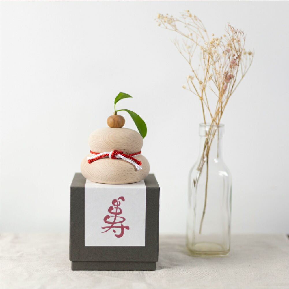 楽天市場】鏡餅 木製 卓上 サイズ 1個 干支 飾り紙付 置物 お正月飾り