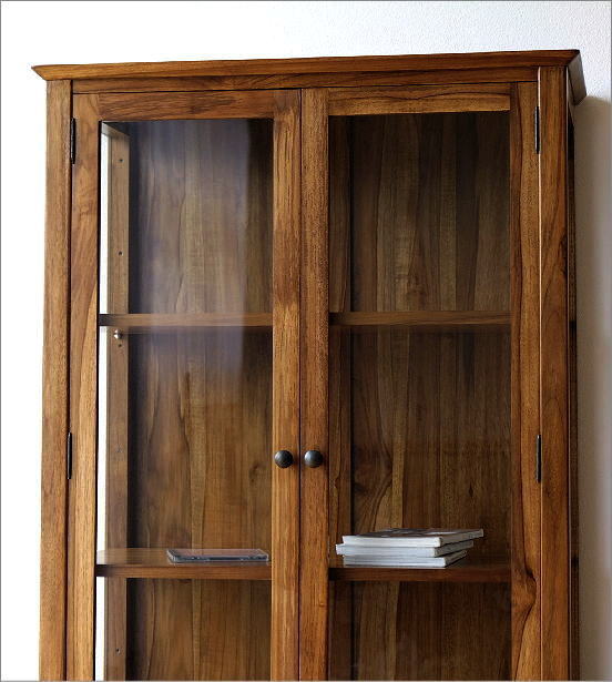 楽天市場】チーク無垢材 キュリオケース 木製 総無垢材 コレクション