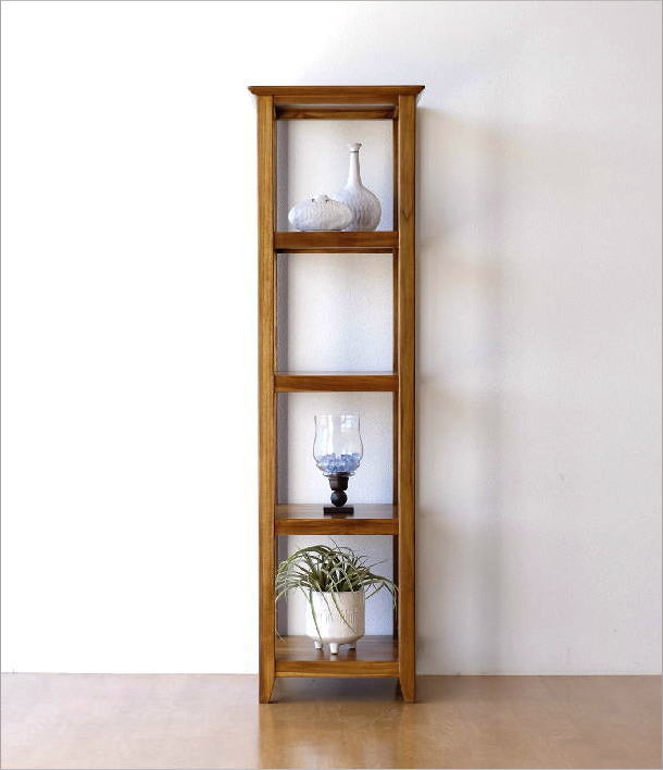 楽天市場】チーク無垢材 コーナーラック 飾り棚 木製 天然木