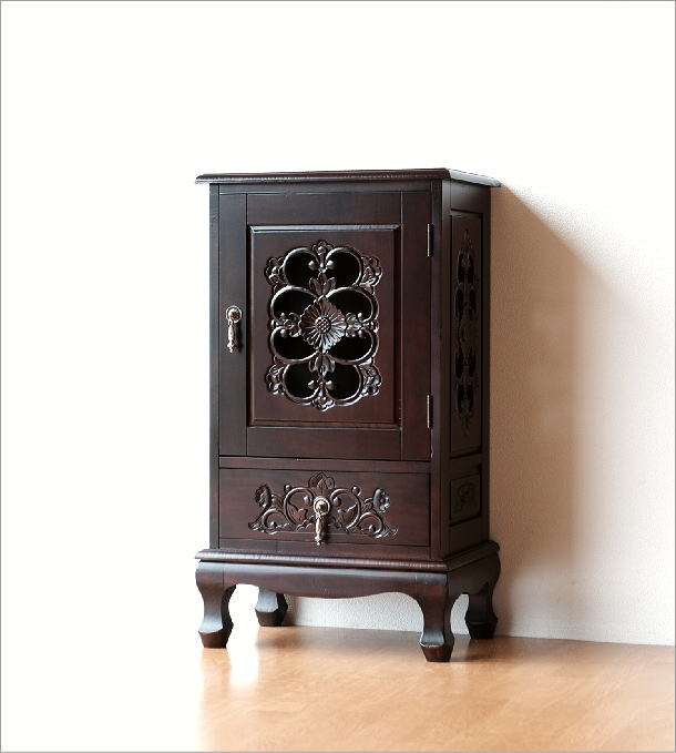 楽天市場】キャビネット アンティーク風 電話台 花台 ファックス台 FAX