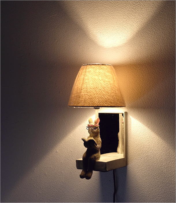 楽天市場】ミラー付き壁掛け照明 鏡 インテリア照明 うさぎ 読書