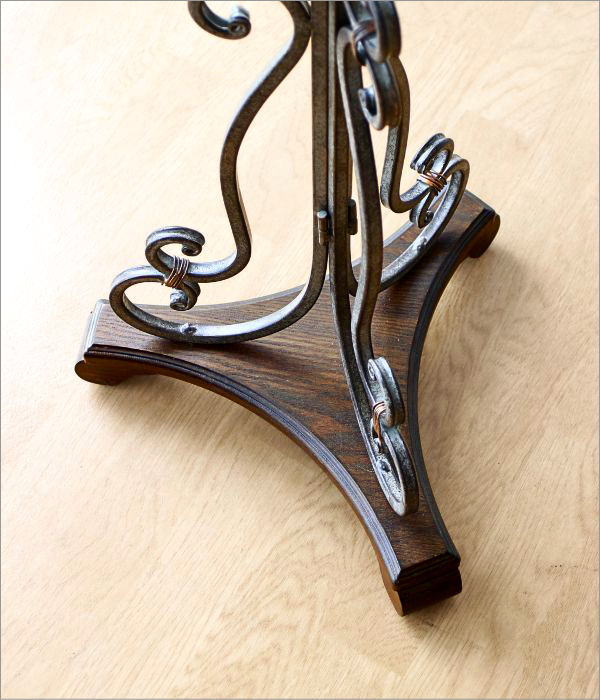 楽天市場】フラワースタンド アイアン 木製 アンティーク風 玄関 花台