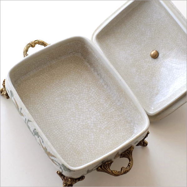 楽天市場】陶器 小物入れ おしゃれ シンプル 真鍮 蓋付き ボックス