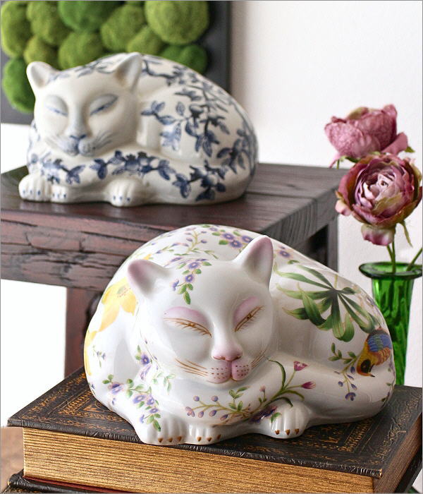 楽天市場】猫 置物 陶器 玄関 インテリア ねこ 置き物 オブジェ 雑貨
