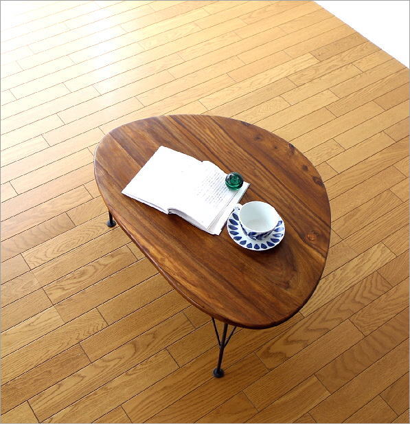 楽天市場】ローテーブル 天然木 木製 無垢材 アイアン おしゃれ