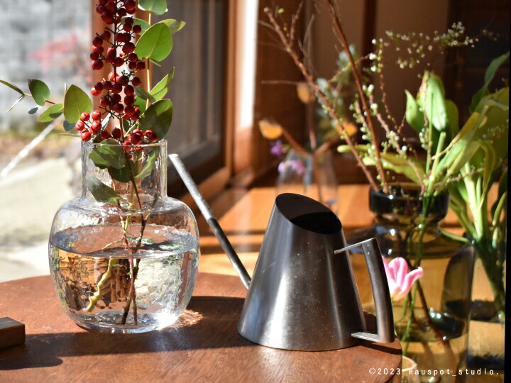 楽天市場】フラワーベース ガラス おしゃれ 青 クリア Lサイズ：約12.6