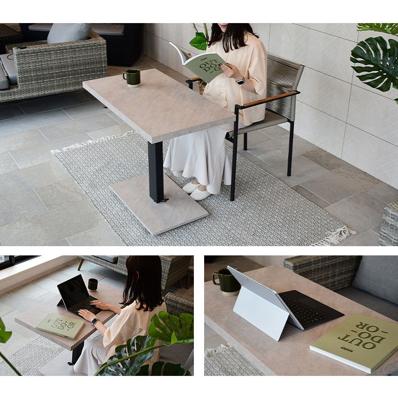 DEPOS デポス ガス圧 昇降式 センターテーブル 90×50