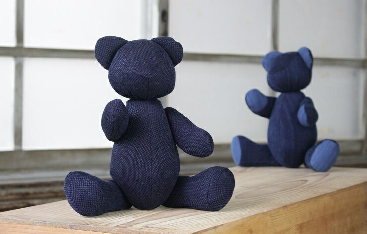 楽天市場】テディベア 日本製 藍染 刺子 あいくま 武州藍 さしこ 和