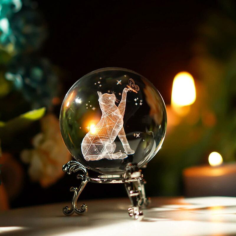 楽天市場】IwaiLoft クリスタルボール 置物 3D 水晶玉に浮かび上がる