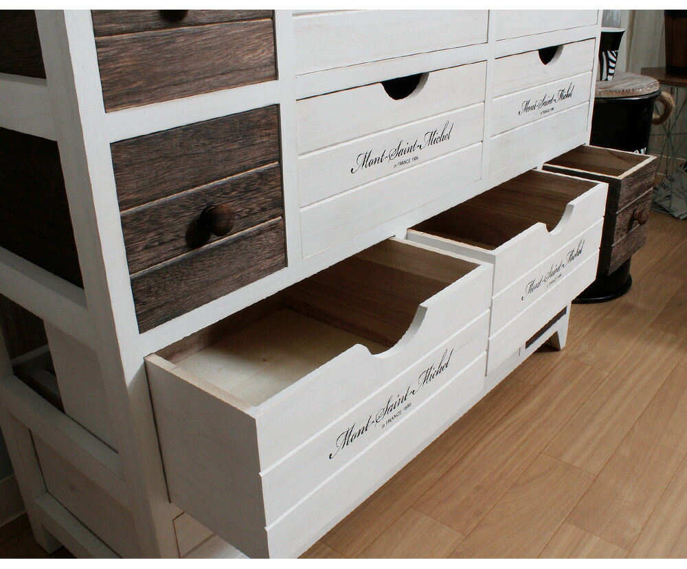 楽天市場】チェスト 北欧 アンティーク風 白 4段 (L) ホワイト