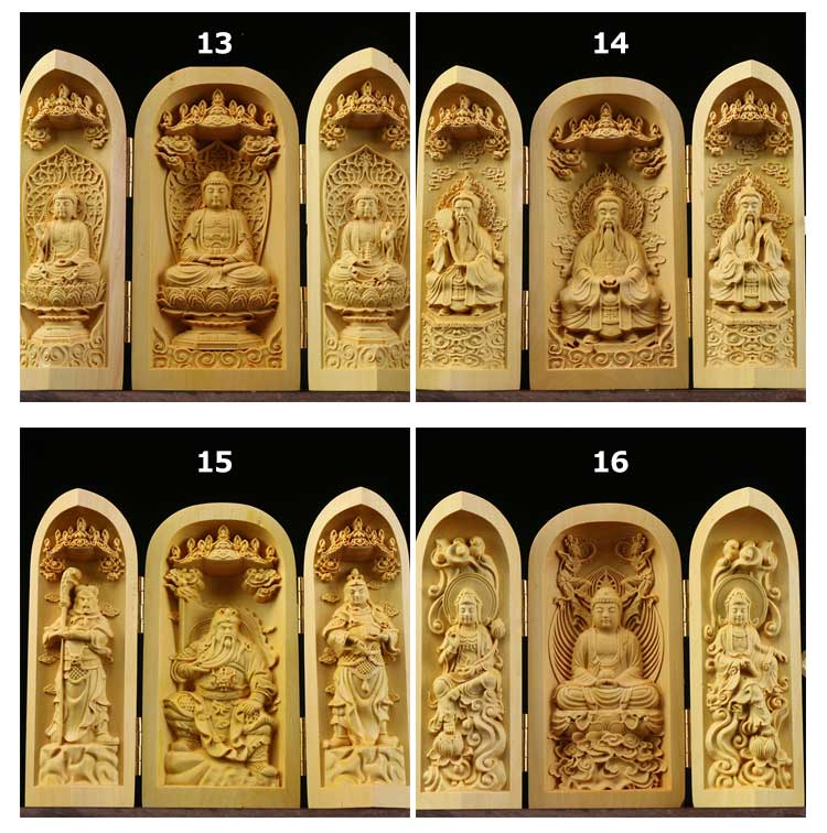 楽天市場】 千手観音 木彫り 釈迦如来 大日三尊 観音菩薩 弘法大師 三