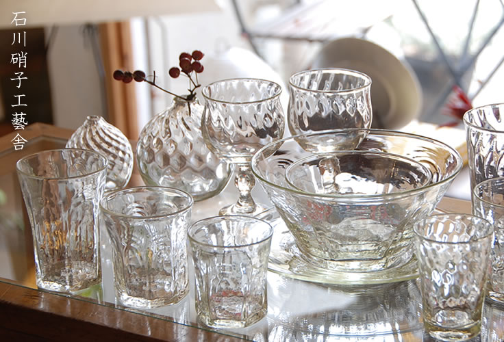 楽天市場】石川昌浩 吹きガラス ガラス皿7寸皿（大）石川硝子工藝舎