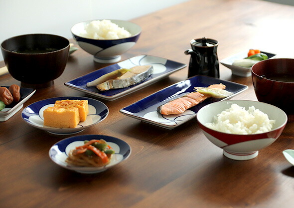 白山陶器 ねじり梅 付出し皿 21cm 青 | soluno