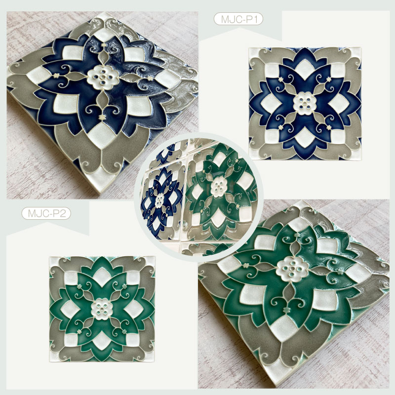 楽天市場】マジョリカタイル 花 手描きタイル タイルクラフト バラ 1枚