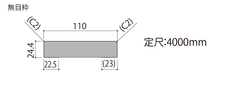 楽天市場】【全品対象200円OFFクーポン】無目枠 定尺4000mm 1本入 NZH