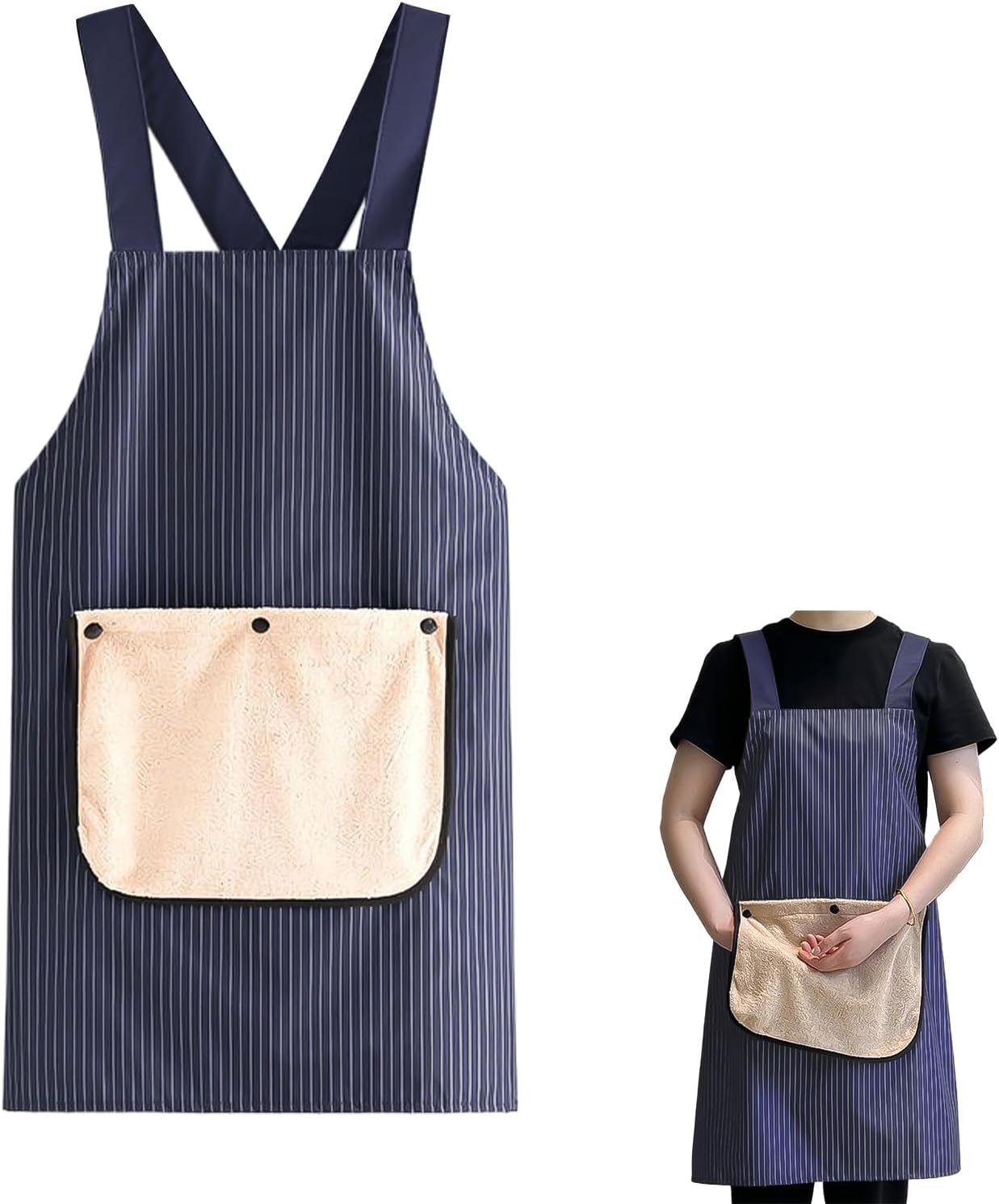 楽天市場】型エプロン ポケット付き エプロン かぶるだけ 取り外し可能