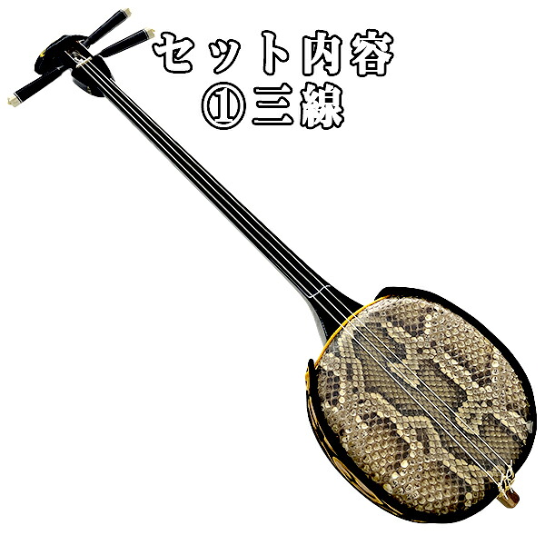 三線 三味線 沖縄 本皮強化二重張り 10点セット 本体 ソフトケース 天