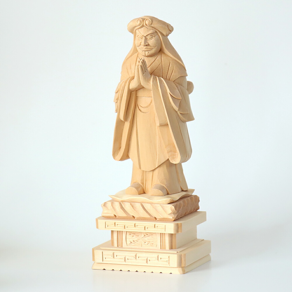 仏像 【総白木】 中山鬼子母神 3.5寸（高さ：175mm） 木彫 きしもじん