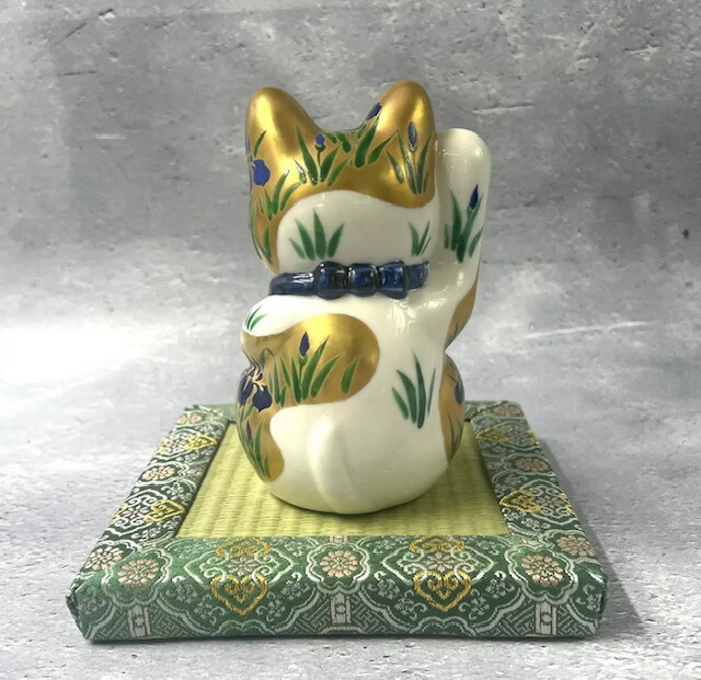 楽天市場】京焼 清水焼 陶あん -招き猫- 白×金地 菖蒲 右手 開運 : 京