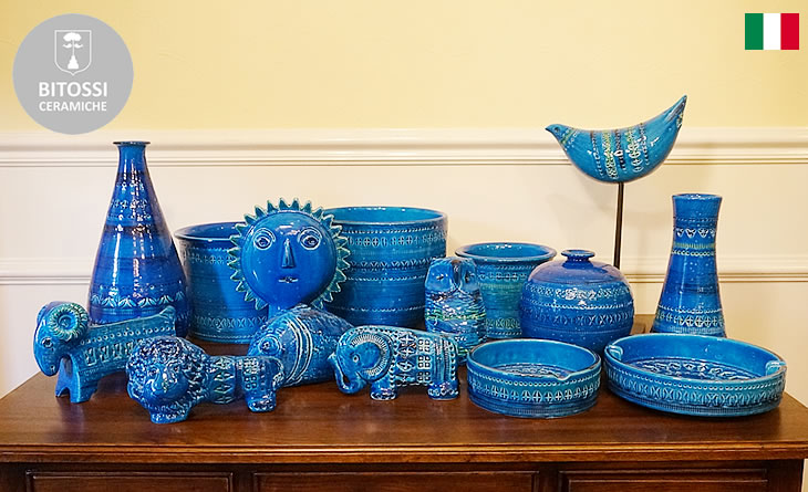 リトミニ ブルー フラビアビドッシ イタリア製 イタリア製 輸入雑貨 ウマ 馬 うま 置物 オブジェ ブルー Bitossi