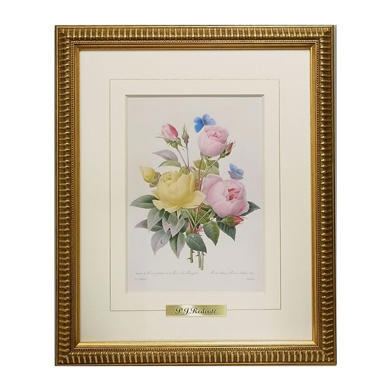 楽天市場】絵画 インテリア ルドゥーテ ローズ 絵額 複製画 『 美花選