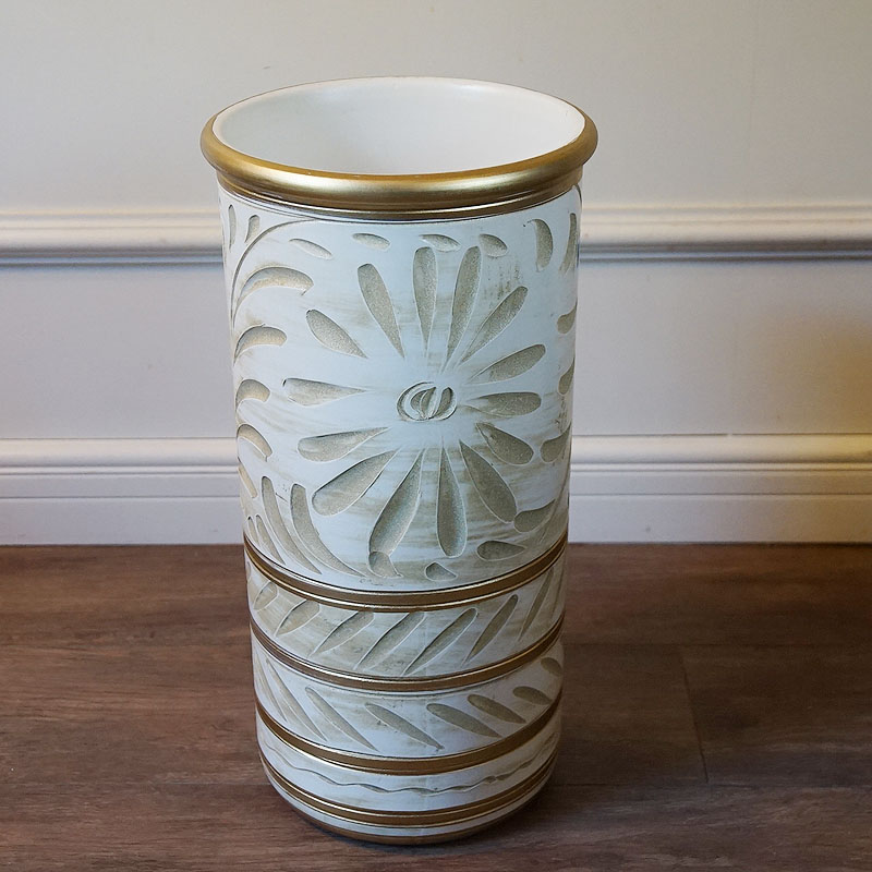 楽天市場】傘立て 陶器 イタリア 白 ホワイト ゴールド 手彩色 傘立て