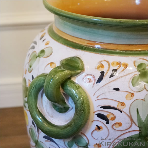 楽天市場】イタリア製 傘立て 陶器 ボタニカル柄 手彩色 傘立て