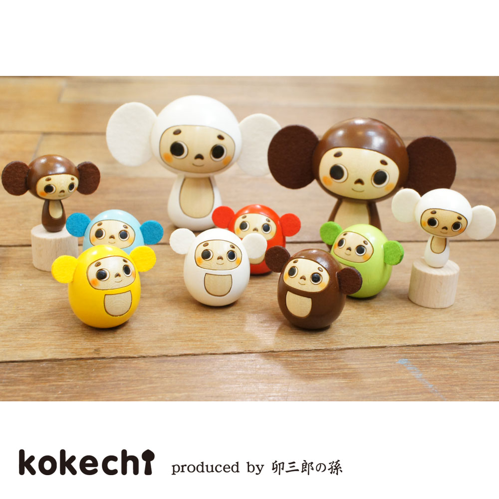 チェブラーシカこけし【ストラップ】茶・白by kokechi【ロシア 絵本 母