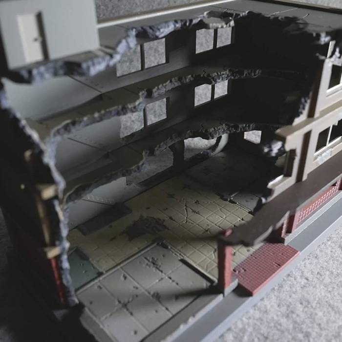 楽天市場】Nゲージ DCM03 破壊されたビルB 鉄道模型 ジオラマ