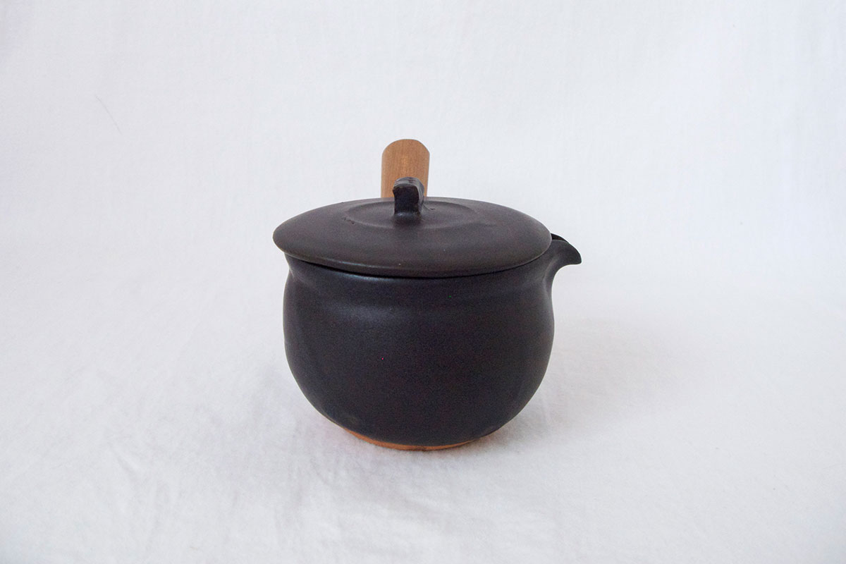 お一人様2点まで] 馬場勝文陶工房 ｜ ふた付き耐熱ミルクパン［黒］
