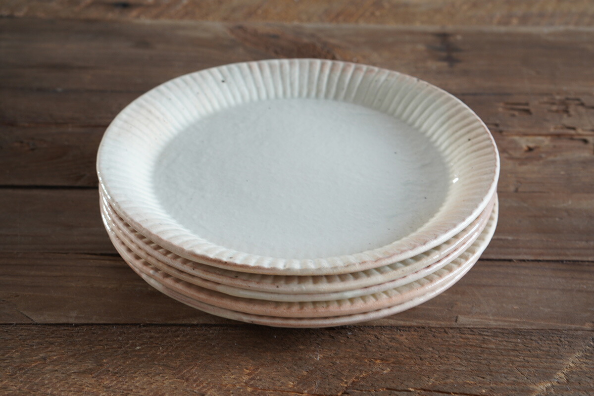 古谷浩一 / 古谷製陶所 ｜ ラッフルプレート M 粉引 皿