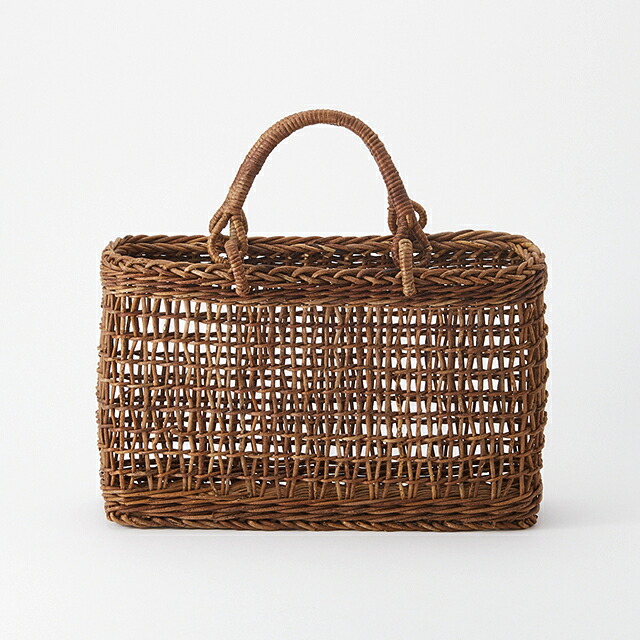 楽天市場】透かし編みあけび籠(国産材/横長/中サイズ/リング取手)(約